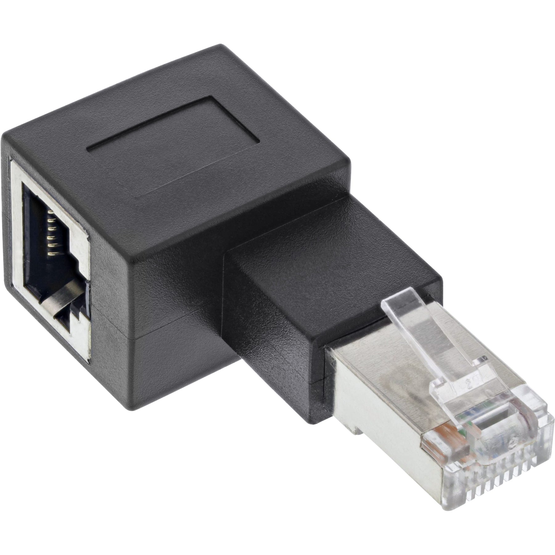 InLine Patchkabel-Adapter Cat.6A - RJ45 Stecker/Buchse - 90° nach links gewinkelt