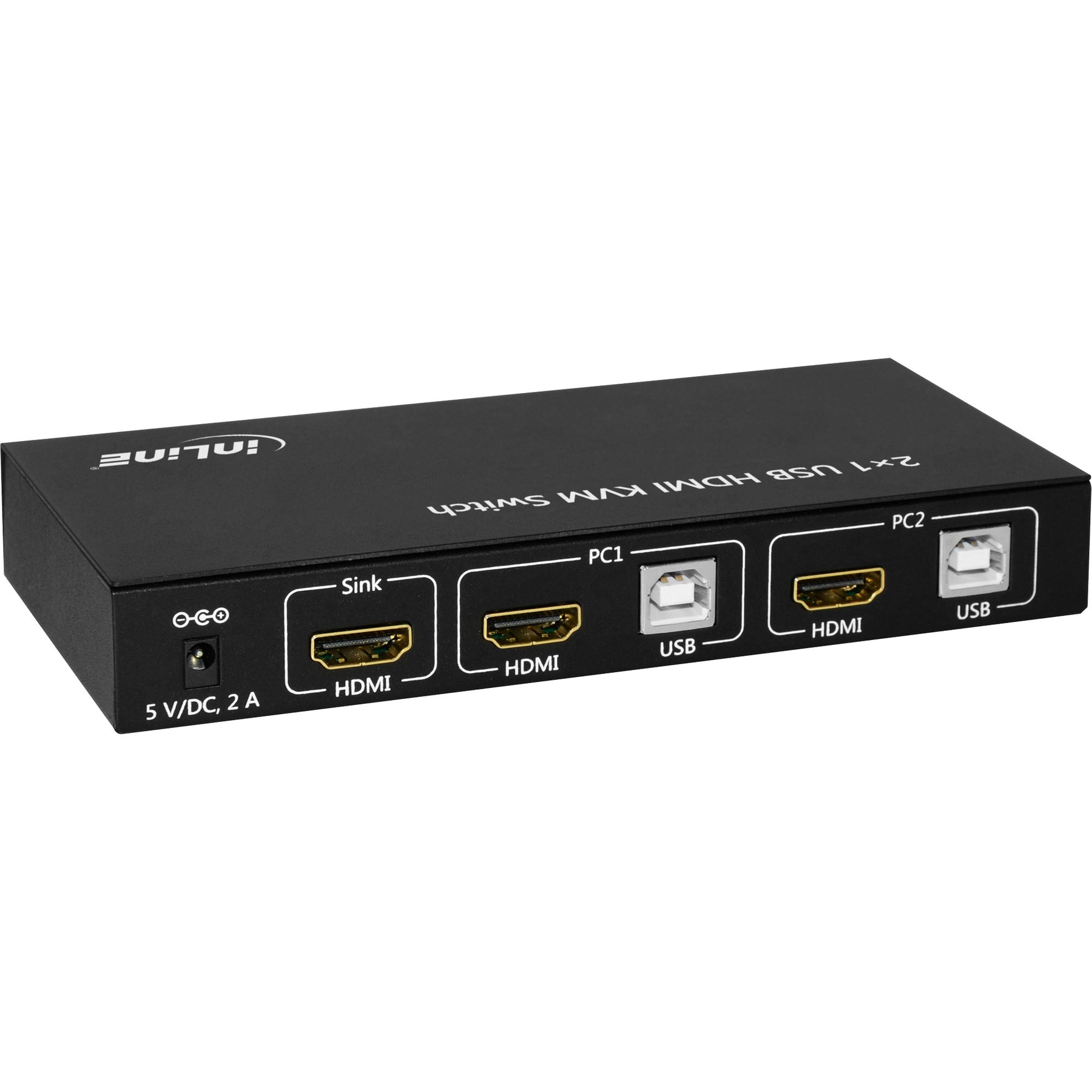 InLine KVM Desktop Switch - 2-fach - HDMI 4K2K - USB 2.0 Hub - mit Audio