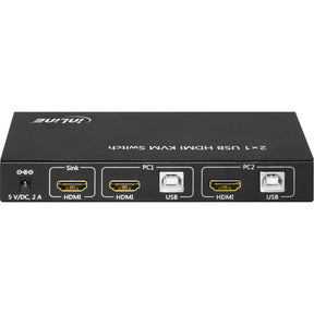 InLine KVM Desktop Switch - 2-fach - HDMI 4K2K - USB 2.0 Hub - mit Audio