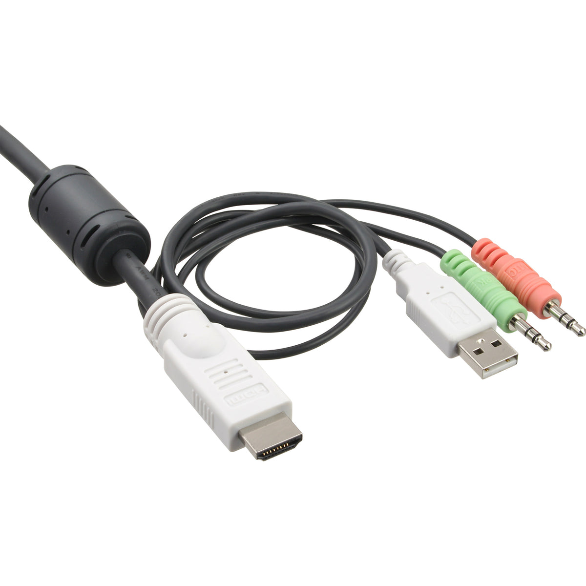 InLine KVM Switch - 2-fach - HDMI - USB - mit Audio - integr. Kabel