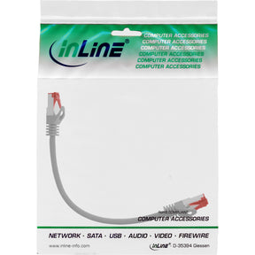 InLine Patchkabel - S/FTP (PiMf) - Cat.6 - 250MHz - PVC - CCA - grau - 0,25m