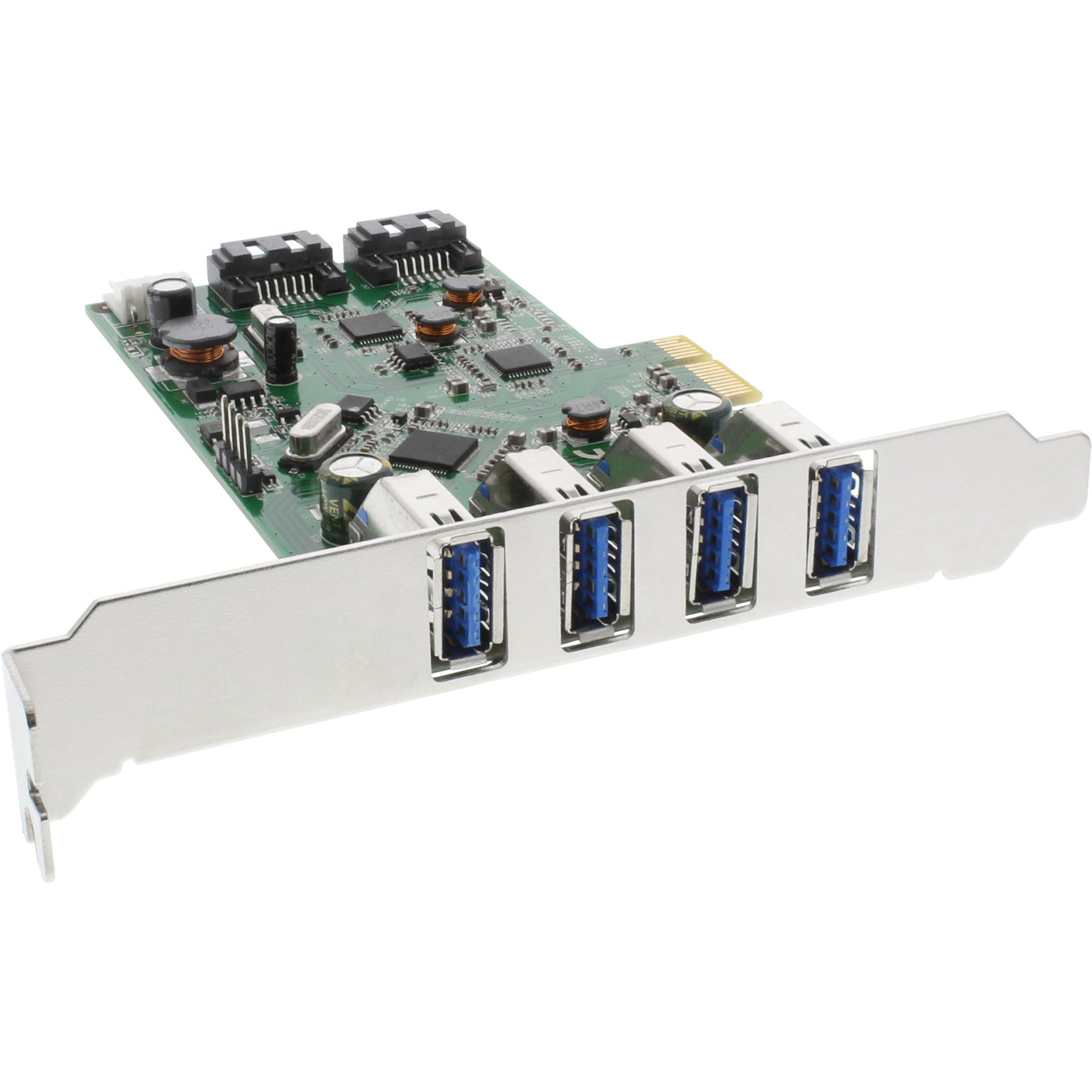 InLine Schnittstellenkarte - 4x USB 3.0 + 2x SATA 6Gb/s - PCIe - inkl. Low-Profile