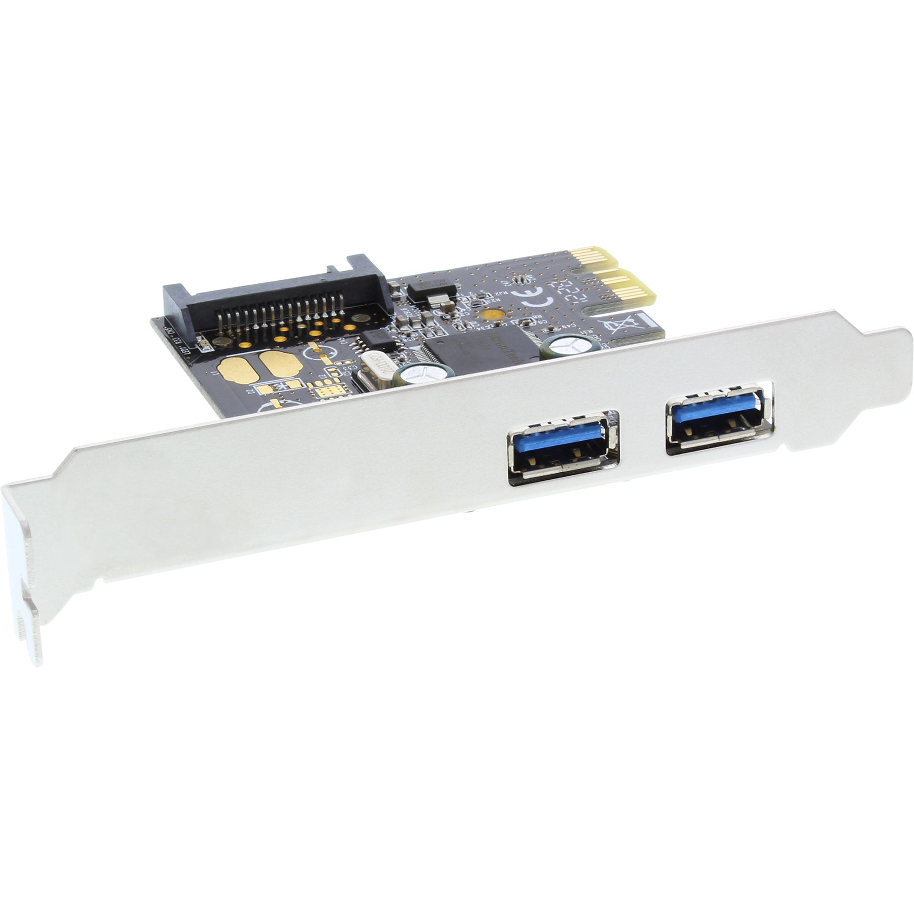 InLine Schnittstellenkarte - 2x USB 3.0 - PCIe - mit SATA Strom