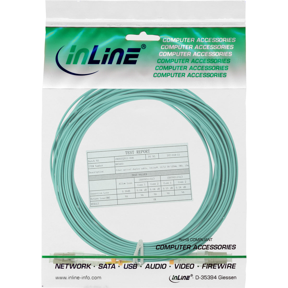 InLine LWL Duplex Kabel - LC/LC - 50/125µm - OM3 - 30m
