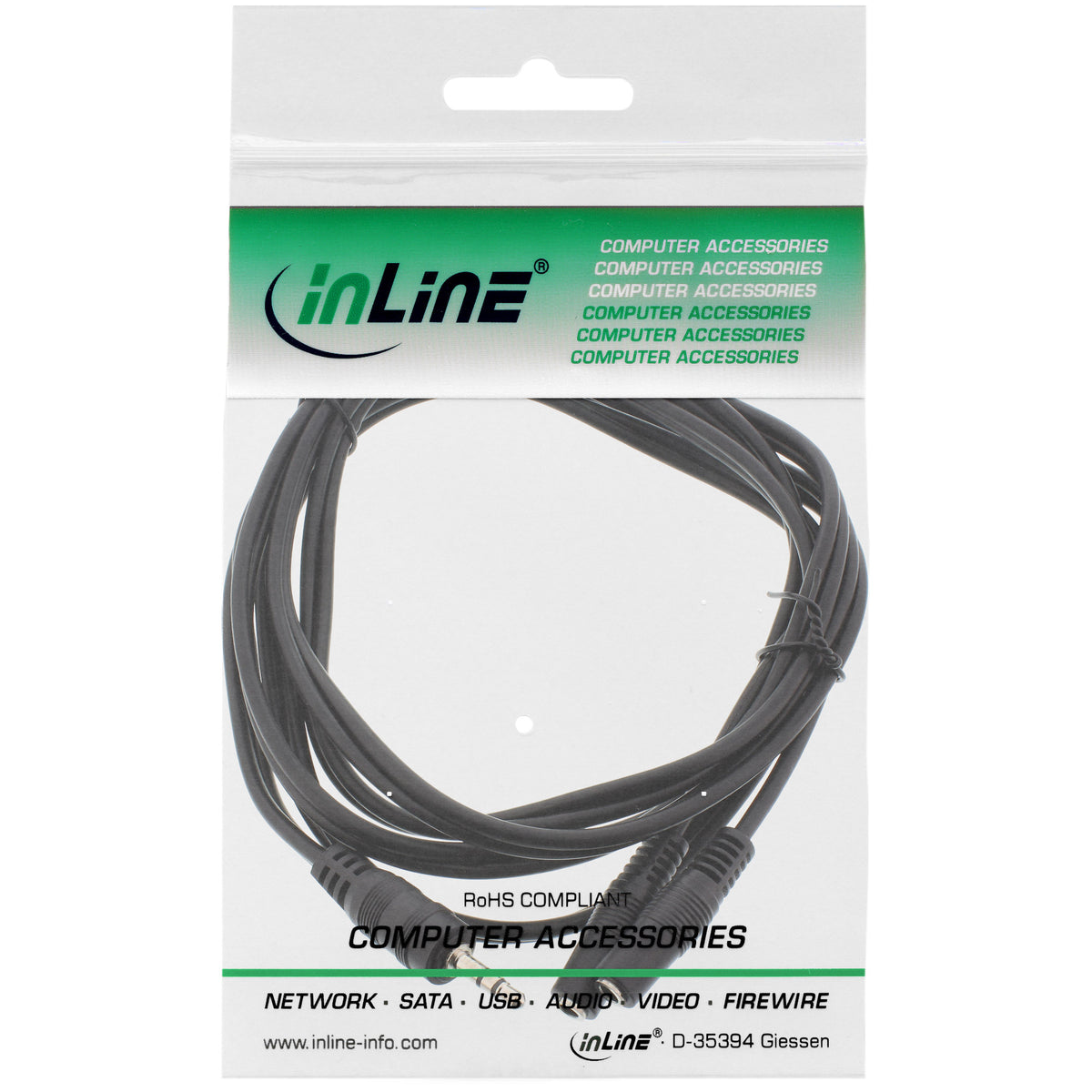 InLine Klinken Y-Kabel - 3,5mm Klinke ST an 2x 3,5mm Klinke BU - Stereo - 2m