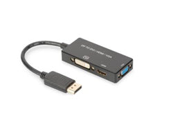 DIGITUS DisplayPort 3in1 Adapter / Konverter - DP - HDMI+DVI+VGA