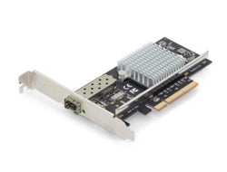 DIGITUS Single Port 10 Gigabit Ethernet Netzwerkkarte, SFP, PCI Express, Intel Chipsatz