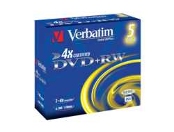 Verbatim DataLifePlus - 5 x DVD+RW - 4.7 GB 4x - Jewel Case (Schachtel)