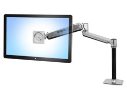 Ergotron LX HD Sit-Stand Desk Mount LCD Arm - Befestigungskit - für LCD-Display - verriegelbar - Aluminium - Polished Aluminum - Bildschirmgröße: bis zu 116,8 cm (bis zu 46 Zoll)