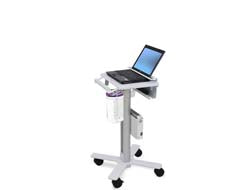 Ergotron Laptop Cart, SV10 - Wagen für Notebook - medizinisch - Metall - weiß, Aluminium - Bildschirmgröße: bis zu 43,2 cm (bis zu 17")