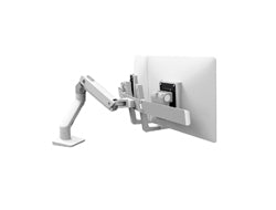 Ergotron HX Desk Dual Monitor Arm - Befestigungskit (Griff, Gelenkarm, Spannbefestigung für Tisch, Tischplattenbohrung, 2 Drehgelenke, Befestigungsteile, Scharnier, Verlängerungsteil)