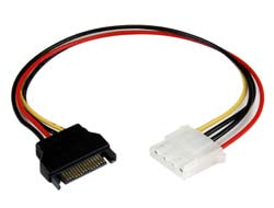 StarTech.com 30cm SATA auf Molex LP4 Stromadapter - Bu/St - Serial ATA zu 4pin Stromkabel Adapter - Netzteil - interne Stromversorgung, 4-polig (W)