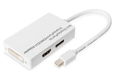 DIGITUS Mini DisplayPort Adapter / Konverter - Mini DP auf DisplayPort, HDMI + DVI