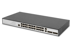 DIGITUS 24-Port Gigabit Switch, 19 Zoll, Managed, 2 Uplinks