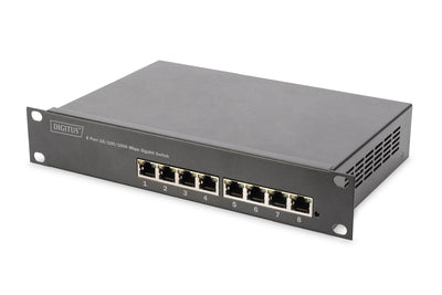 DIGITUS 8-Port Gigabit PoE Netzwerkswitch, 10 Zoll, L2 managed, 80 W, af/at