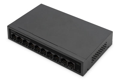 DIGITUS 8- Port Fast Ethernet PoE Netzwerkswitch, Desktop, unmanaged, 60 W, af/at