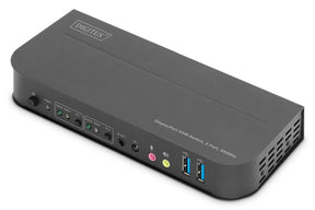 DIGITUS KVM-Switch, 2-Port, 4K60Hz, 2 x DP in,  1 x DP/HDMI out