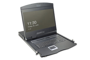 DIGITUS 19" LCD KVM Konsole, 8-Port VGA, deutsche Tastatur