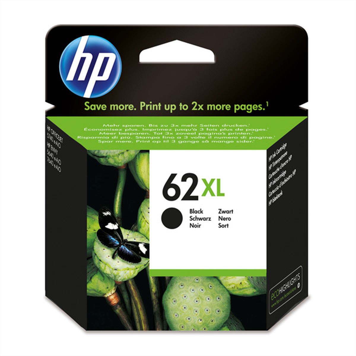 HP 62XL - Hohe Ergiebigkeit - Schwarz - Original